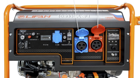 Бензиновый генератор  10500EA-3U с датчиком моточасов (с мощн без огранич при 1-но и 3-х фазном режиме)